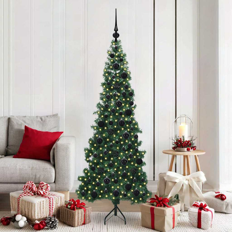 Künstlicher Eck-Weihnachtsbaum von Vidaxx mit 300 LEDs, grün, 180 cm, PVC und Metall