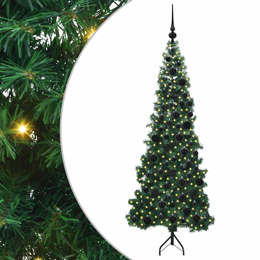 Künstlicher Eck-Weihnachtsbaum von Vidaxx mit 300 LEDs, grün, 180 cm, PVC und Metall