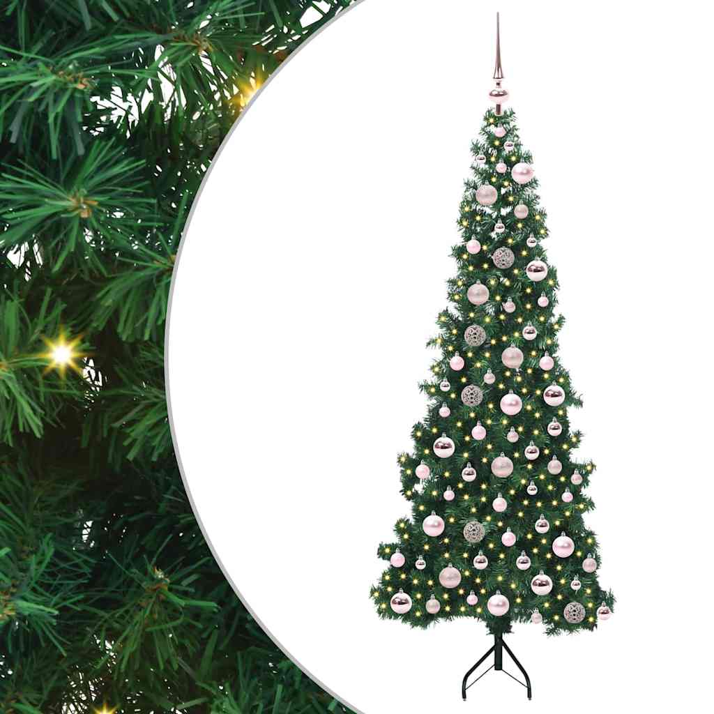 Künstlicher Eck-Weihnachtsbaum von Vidaxx mit 300 LEDs, grün, 180 cm, PVC und Metall