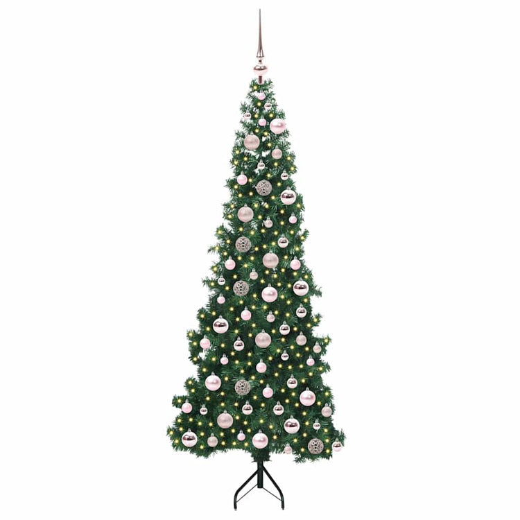 Künstlicher Eck-Weihnachtsbaum von Vidaxx mit 300 LEDs, grün, 180 cm, PVC und Metall