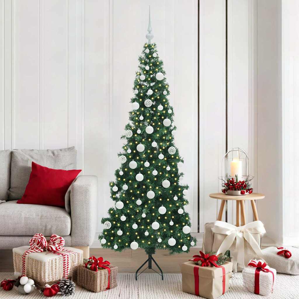 Künstlicher Eck-Weihnachtsbaum von Vidaxx mit 300 LEDs, grün, 180 cm, PVC und Metall