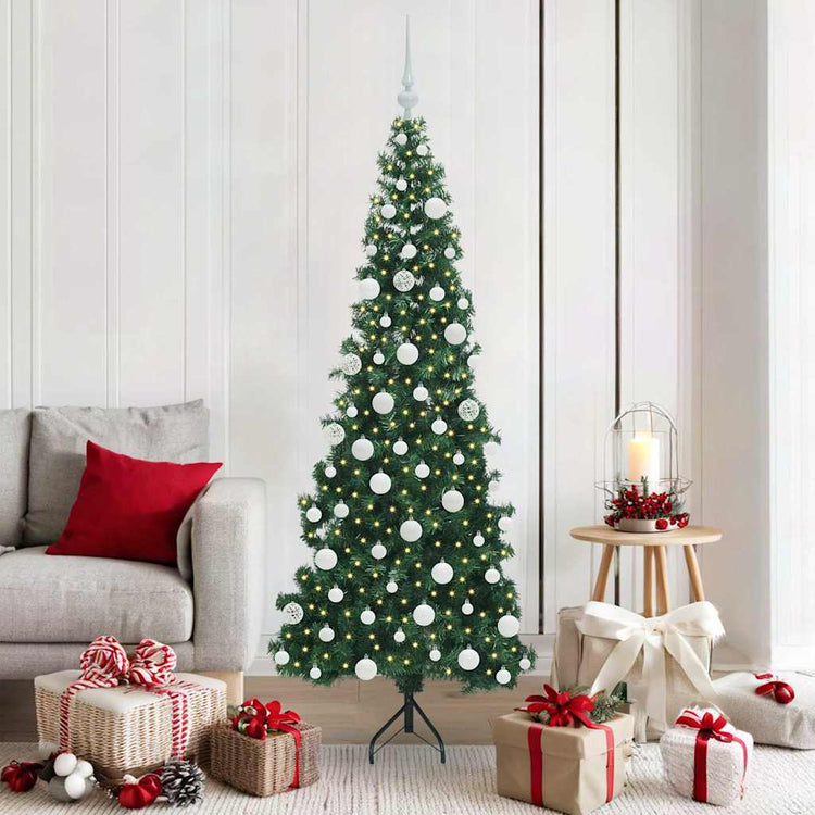 Künstlicher Eck-Weihnachtsbaum von Vidaxx mit 300 LEDs, grün, 180 cm, PVC und Metall