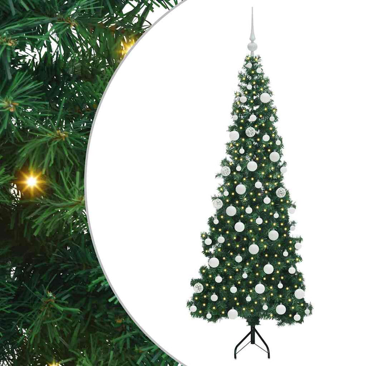 Künstlicher Eck-Weihnachtsbaum von Vidaxx mit 300 LEDs, grün, 180 cm, PVC und Metall