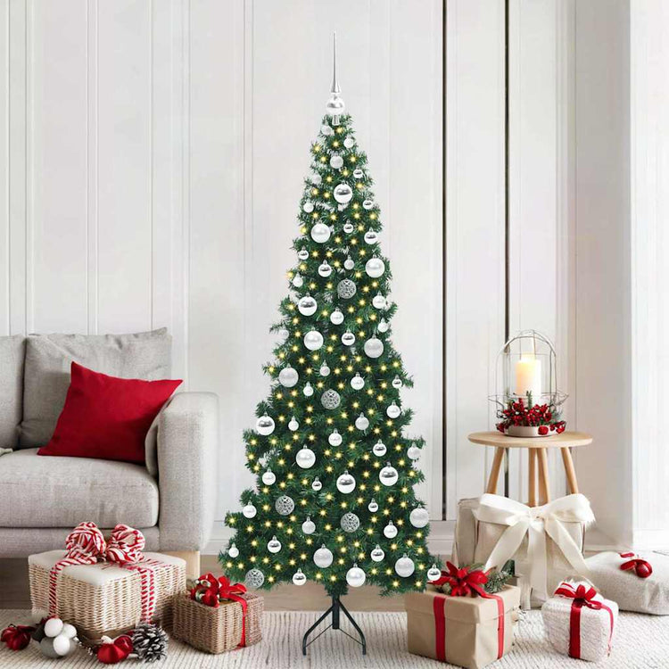Künstlicher Eck-Weihnachtsbaum von Vidaxx mit 300 LEDs, grün, 180 cm, PVC und Metall