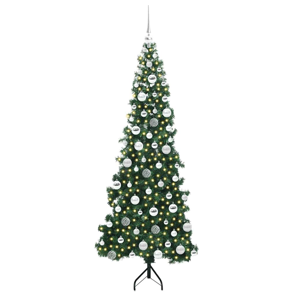 Künstlicher Eck-Weihnachtsbaum von Vidaxx mit 300 LEDs, grün, 180 cm, PVC und Metall
