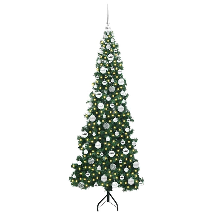 Künstlicher Eck-Weihnachtsbaum von Vidaxx mit 300 LEDs, grün, 180 cm, PVC und Metall