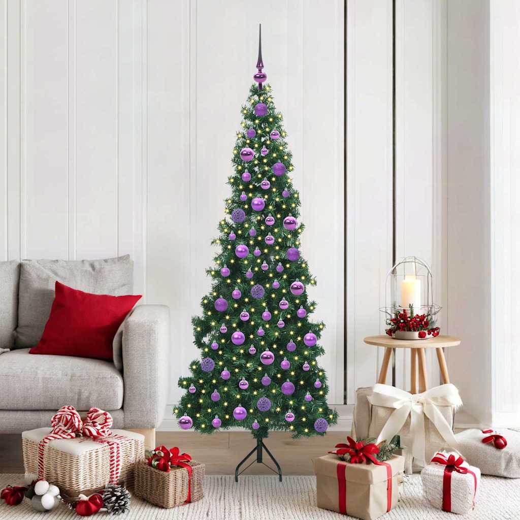 Künstlicher Eck-Weihnachtsbaum von Vidaxx mit 300 LEDs, grün, 180 cm, PVC und Metall