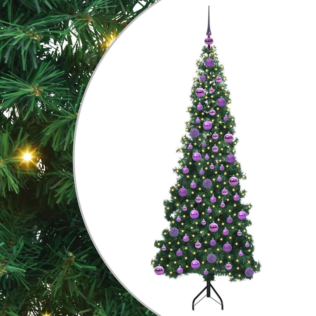Künstlicher Eck-Weihnachtsbaum von Vidaxx mit 300 LEDs, grün, 180 cm, PVC und Metall