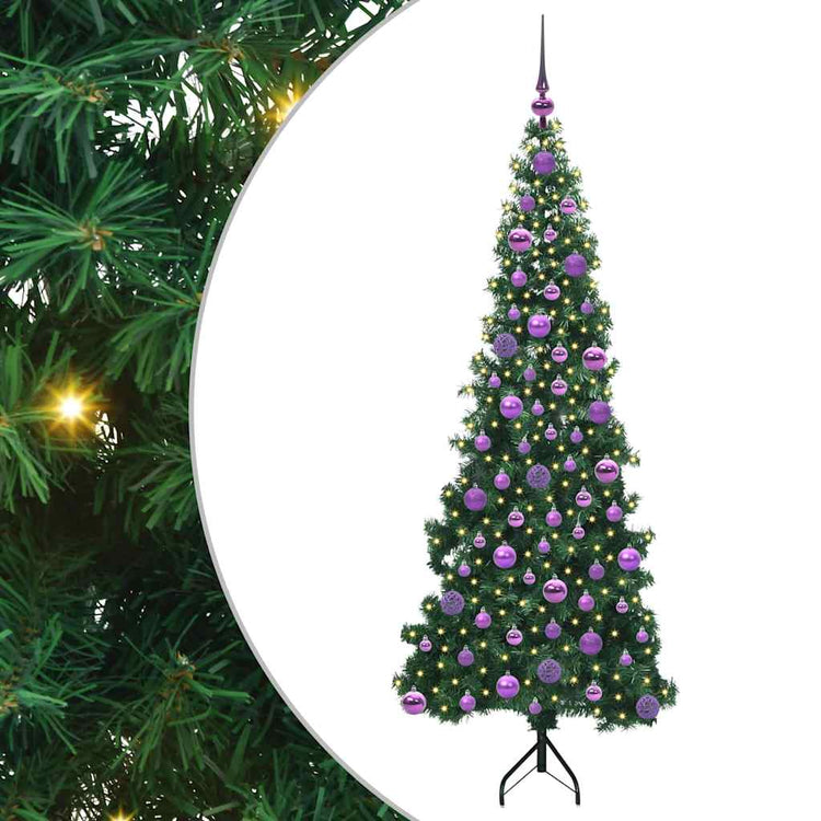 Künstlicher Eck-Weihnachtsbaum von Vidaxx mit 300 LEDs, grün, 180 cm, PVC und Metall