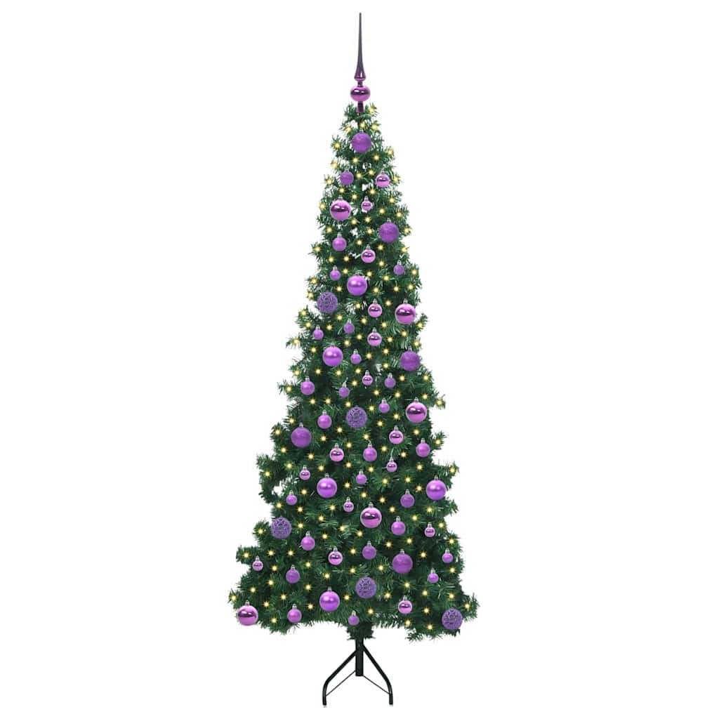 Künstlicher Eck-Weihnachtsbaum von Vidaxx mit 300 LEDs, grün, 180 cm, PVC und Metall