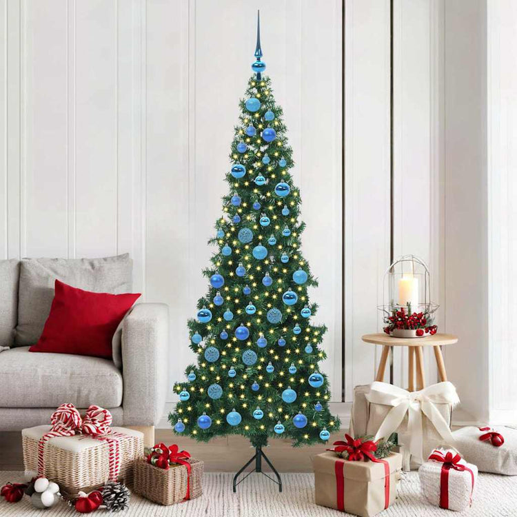 Künstlicher Eck-Weihnachtsbaum von Vidaxx mit 300 LEDs, grün, 180 cm, PVC und Metall