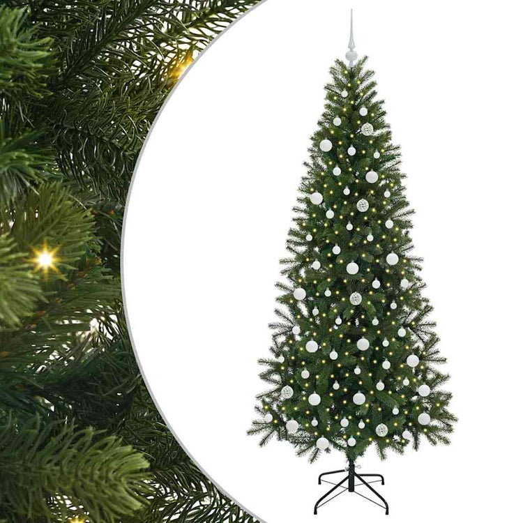 Vidaxx Künstlicher Weihnachtsbaum mit 300 LEDs mit standardmäßigem grünem 210 cm PE und PVC
