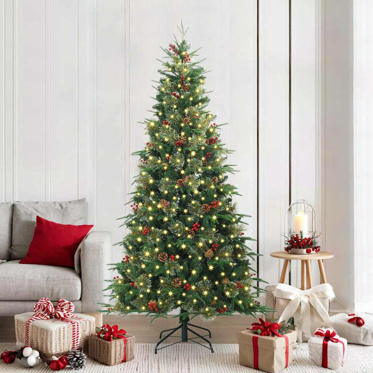 Vidaxx künstlicher klappbarer Weihnachtsbaum grün 210 cm PE und PVC