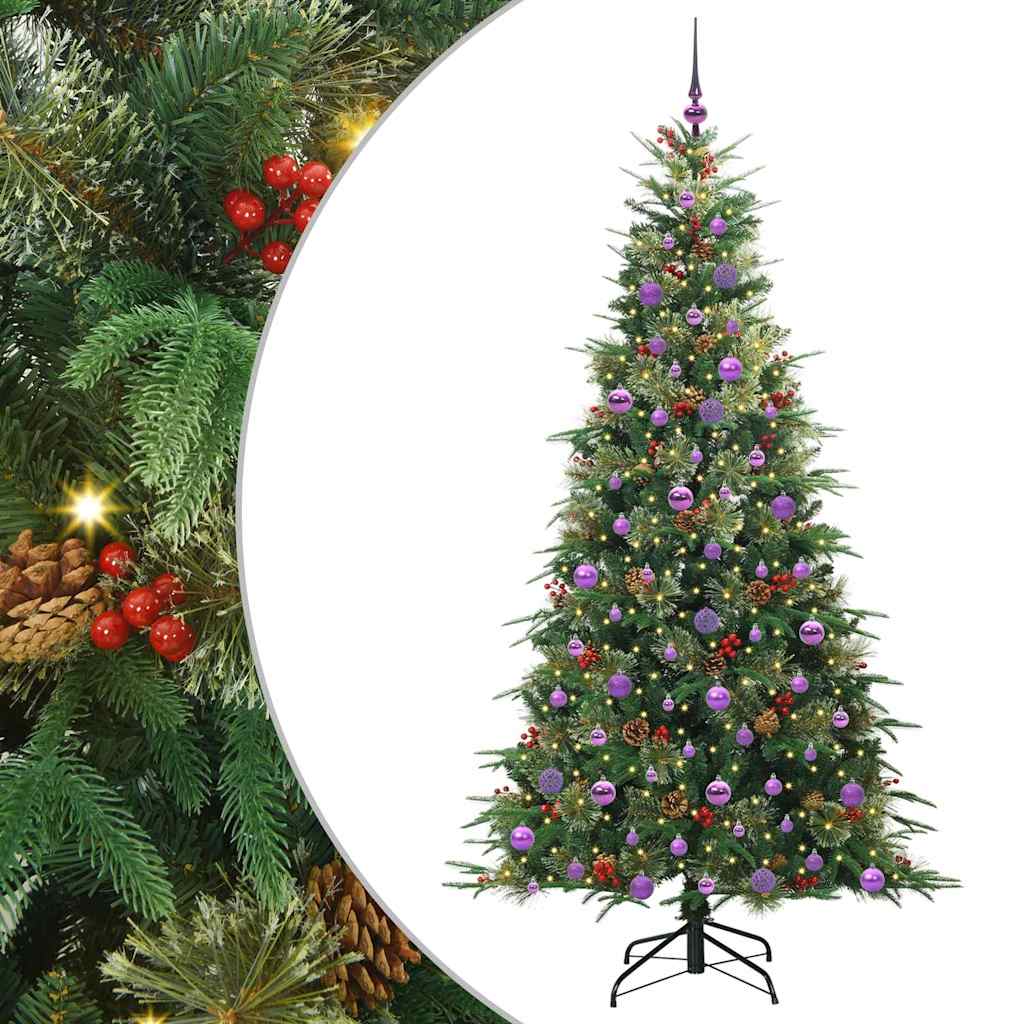 Vidaxx künstlicher klappbarer Weihnachtsbaum grün 210 cm PE und PVC