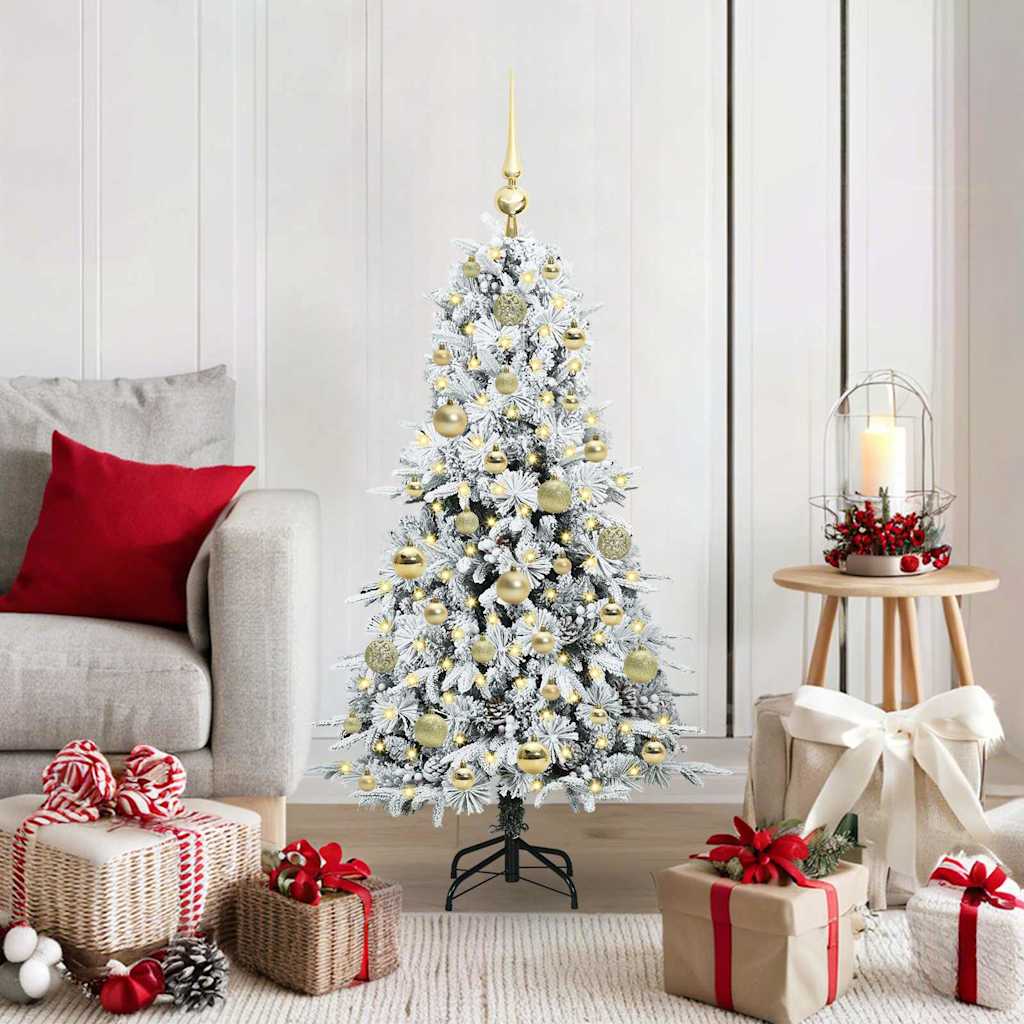 Vidaxx künstlicher klappbarer Weihnachtsbaum weiß 120 cm PE und PVC