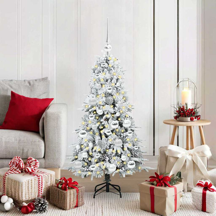 Vidaxx künstlicher klappbarer Weihnachtsbaum weiß 120 cm PE und PVC