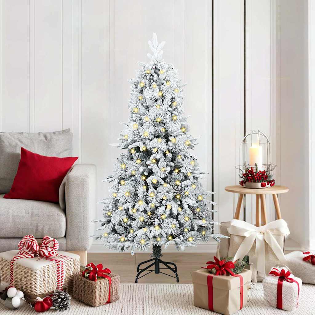 Vidaxx künstlicher klappbarer Weihnachtsbaum weiß 150 cm PE und PVC
