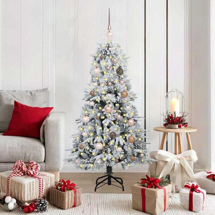 Vidaxx künstlicher klappbarer Weihnachtsbaum weiß 150 cm PE und PVC