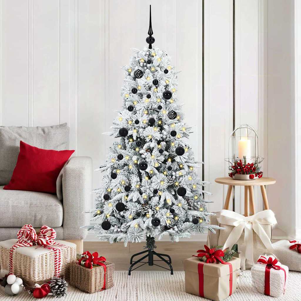 Vidaxx künstlicher klappbarer Weihnachtsbaum weiß 150 cm PE und PVC