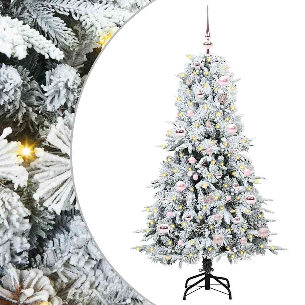 Vidaxx künstlicher klappbarer Weihnachtsbaum weiß 150 cm PE und PVC
