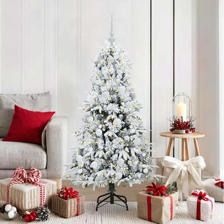 Vidaxx künstlicher klappbarer Weihnachtsbaum weiß 150 cm PE und PVC