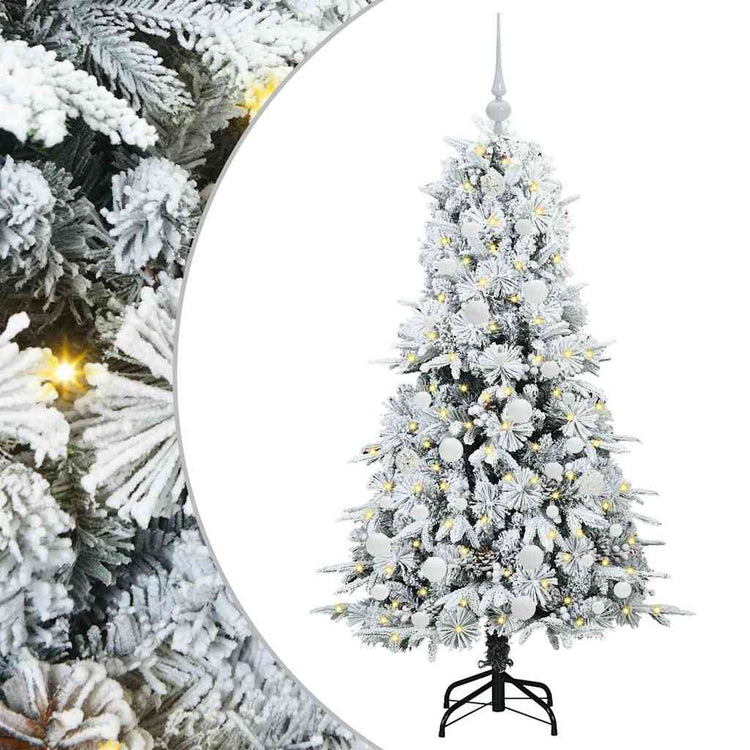 Vidaxx künstlicher klappbarer Weihnachtsbaum weiß 150 cm PE und PVC