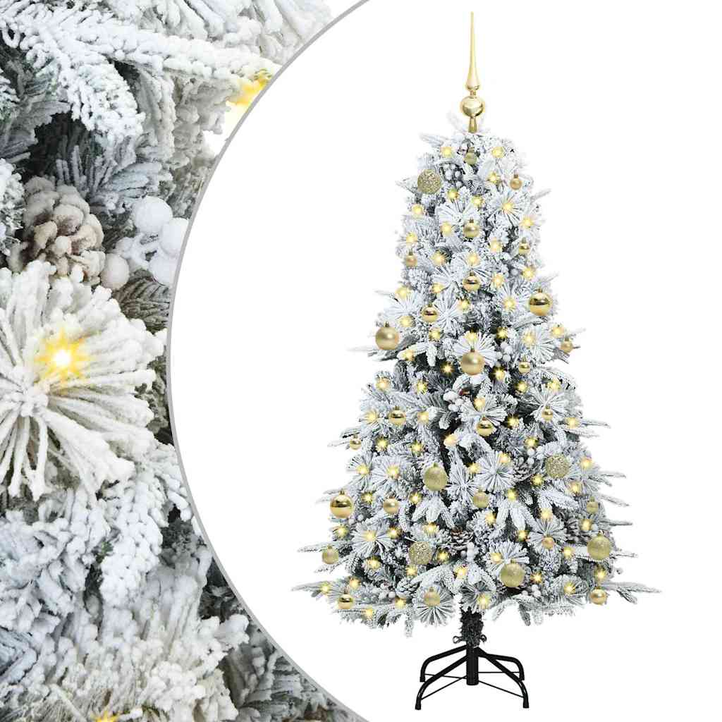Vidaxx künstlicher klappbarer Weihnachtsbaum weiß 150 cm PE und PVC