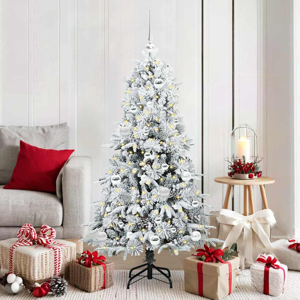 Vidaxx künstlicher klappbarer Weihnachtsbaum weiß 150 cm PE und PVC