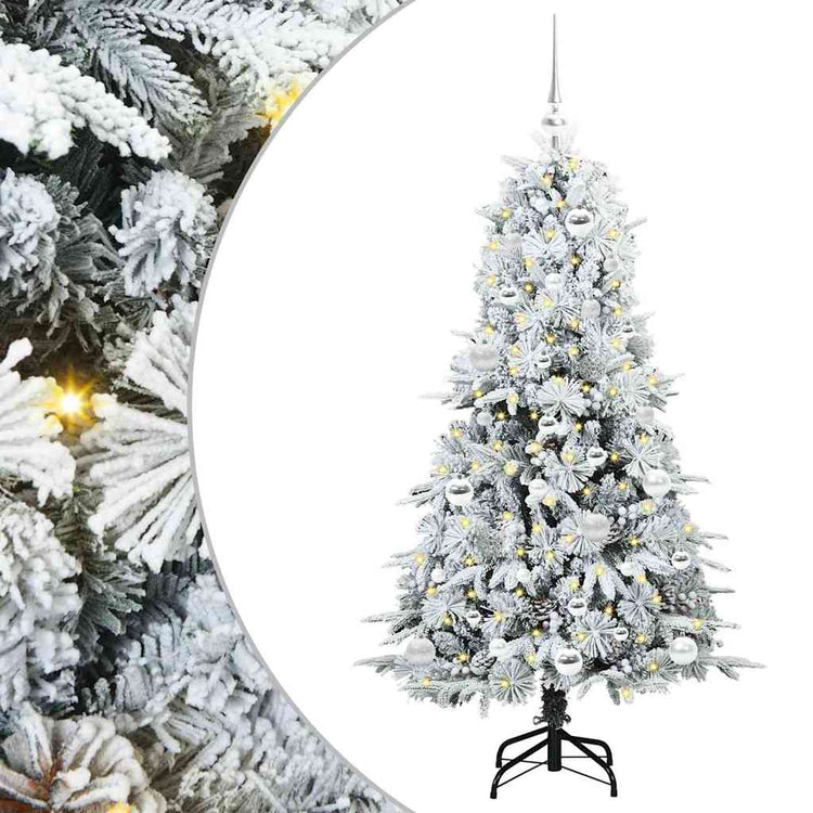 Vidaxx künstlicher klappbarer Weihnachtsbaum weiß 150 cm PE und PVC