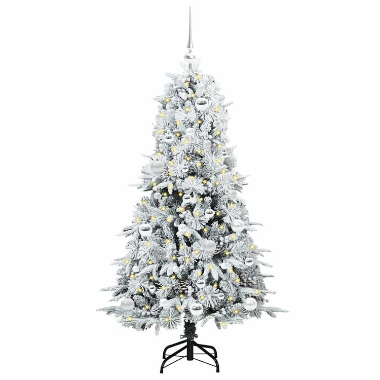 Vidaxx künstlicher klappbarer Weihnachtsbaum weiß 150 cm PE und PVC