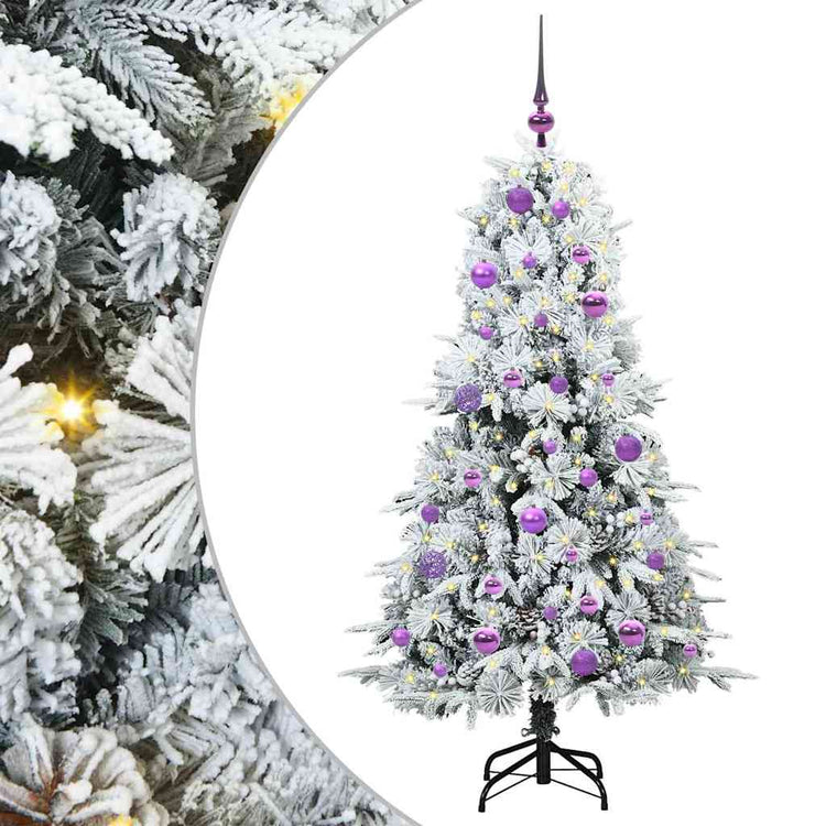 Vidaxx künstlicher klappbarer Weihnachtsbaum weiß 150 cm PE und PVC