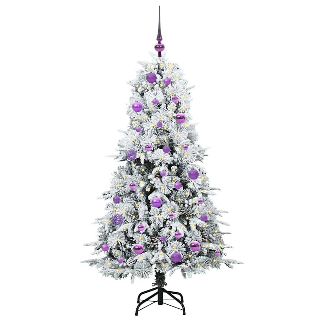Vidaxx künstlicher klappbarer Weihnachtsbaum weiß 150 cm PE und PVC
