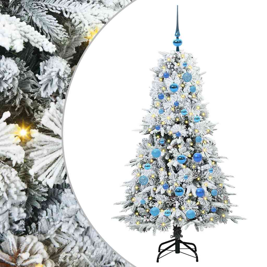 Vidaxx künstlicher klappbarer Weihnachtsbaum weiß 150 cm PE und PVC