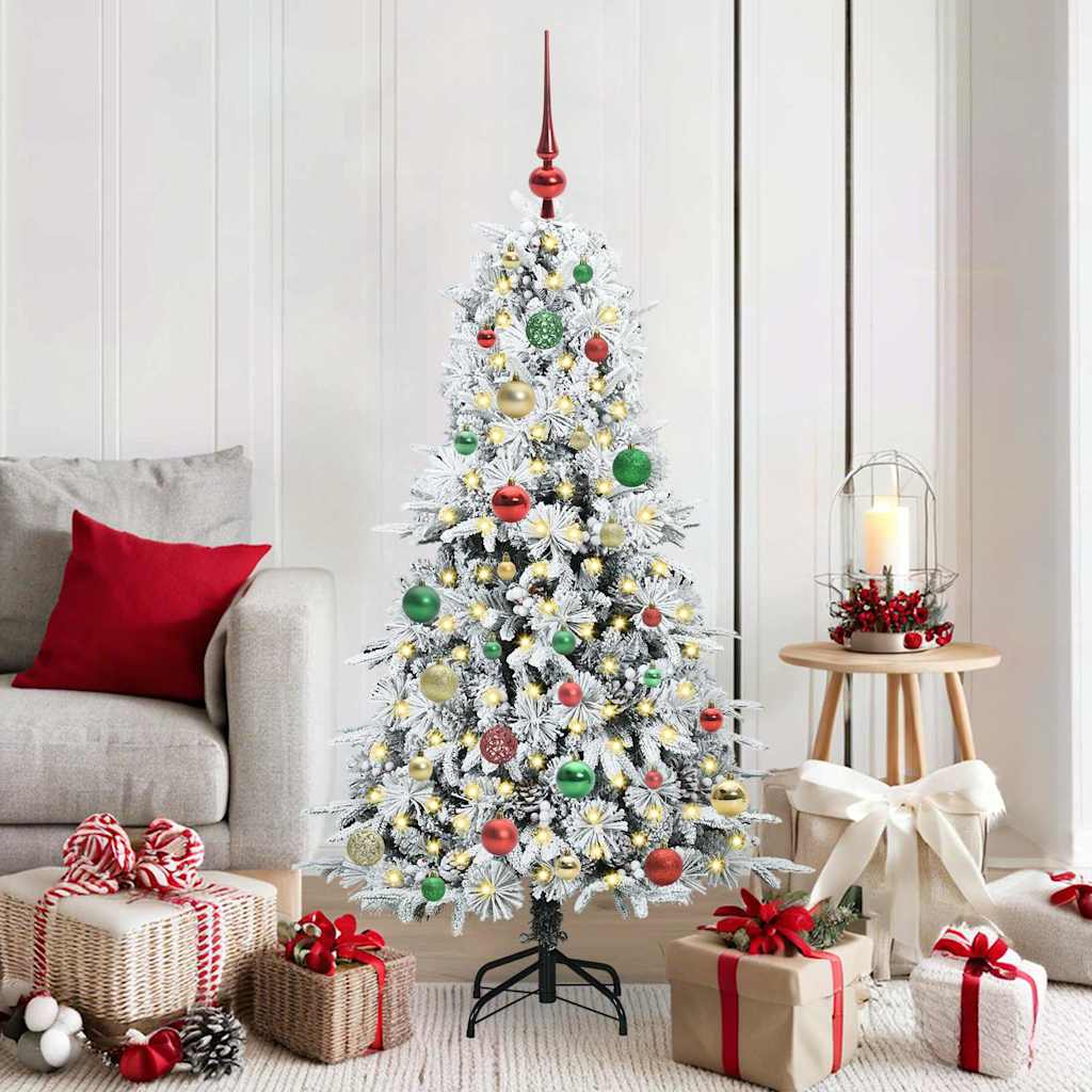 Vidaxx künstlicher klappbarer Weihnachtsbaum weiß 150 cm PE und PVC