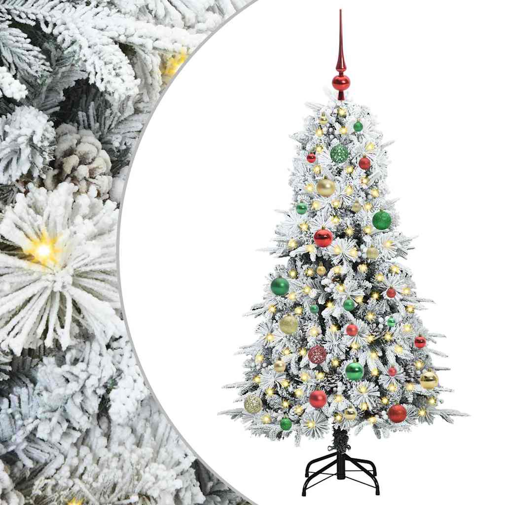 Vidaxx künstlicher klappbarer Weihnachtsbaum weiß 150 cm PE und PVC