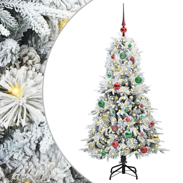 Vidaxx künstlicher klappbarer Weihnachtsbaum weiß 150 cm PE und PVC