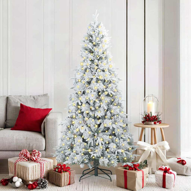 Vidaxx künstlicher klappbarer Weihnachtsbaum weiß 180 cm PE und PVC