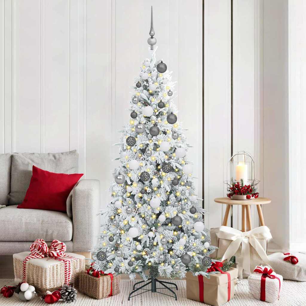 Vidaxx künstlicher klappbarer Weihnachtsbaum weiß 180 cm PE und PVC