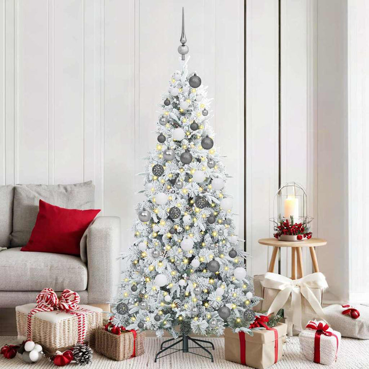 Vidaxx künstlicher klappbarer Weihnachtsbaum weiß 180 cm PE und PVC