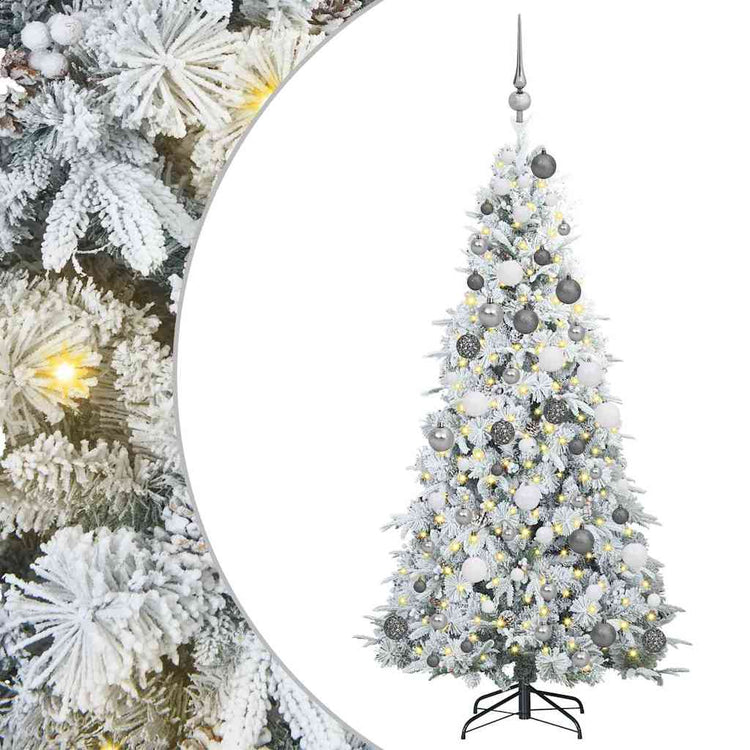 Vidaxx künstlicher klappbarer Weihnachtsbaum weiß 180 cm PE und PVC