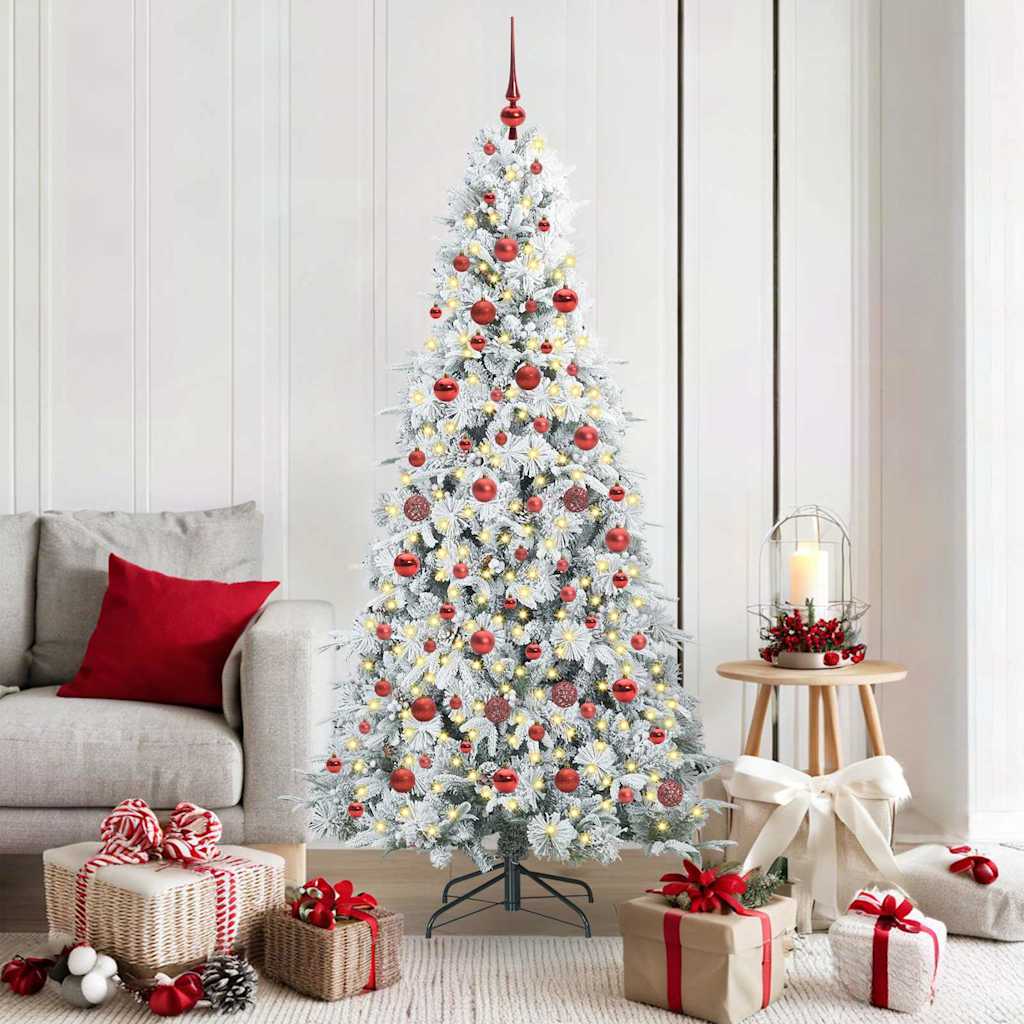 Vidaxx künstlicher klappbarer Weihnachtsbaum weiß 180 cm PE und PVC
