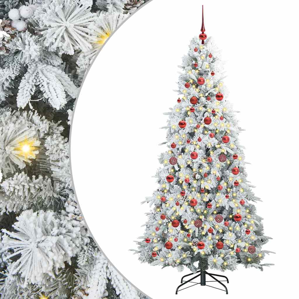 Vidaxx künstlicher klappbarer Weihnachtsbaum weiß 180 cm PE und PVC