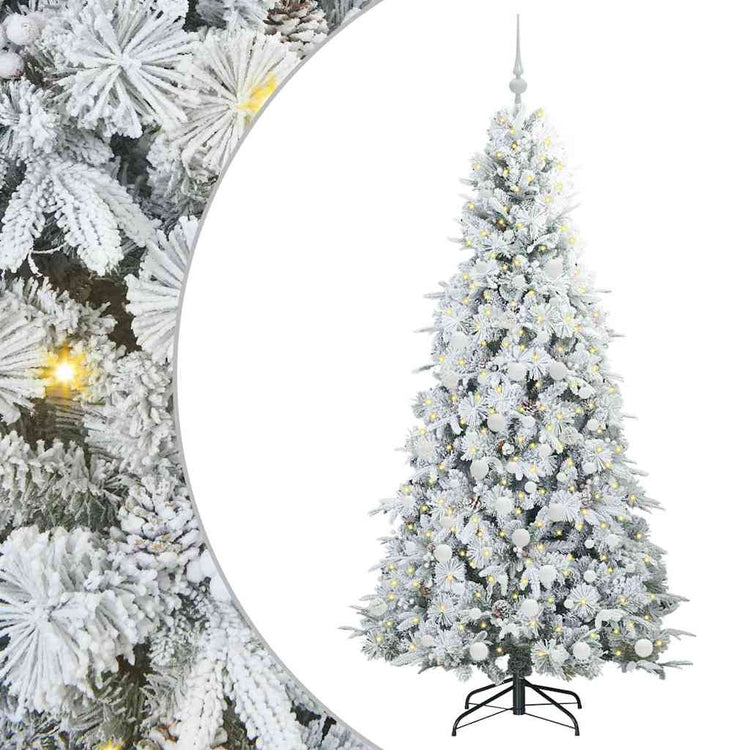 Vidaxx künstlicher klappbarer Weihnachtsbaum weiß 180 cm PE und PVC