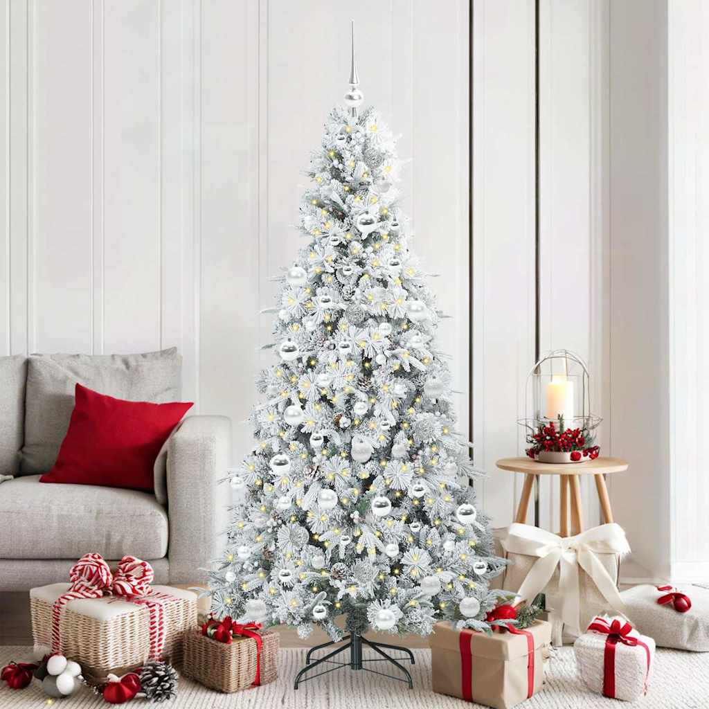 Vidaxx künstlicher klappbarer Weihnachtsbaum weiß 180 cm PE und PVC