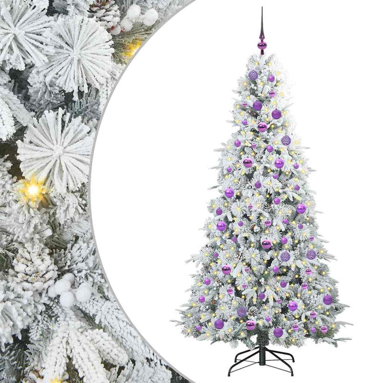 Vidaxx künstlicher klappbarer Weihnachtsbaum weiß 180 cm PE und PVC