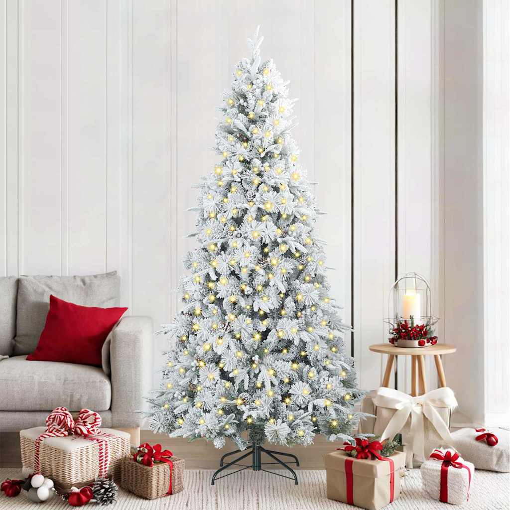 Vidaxx künstlicher klappbarer Weihnachtsbaum weiß 210 cm PE und PVC