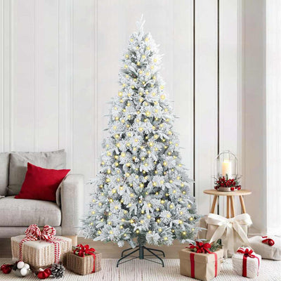 Vidaxx künstlicher klappbarer Weihnachtsbaum weiß 210 cm PE und PVC