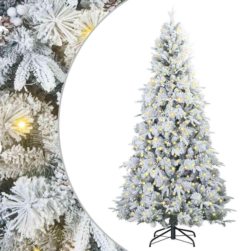 Vidaxx künstlicher klappbarer Weihnachtsbaum weiß 210 cm PE und PVC