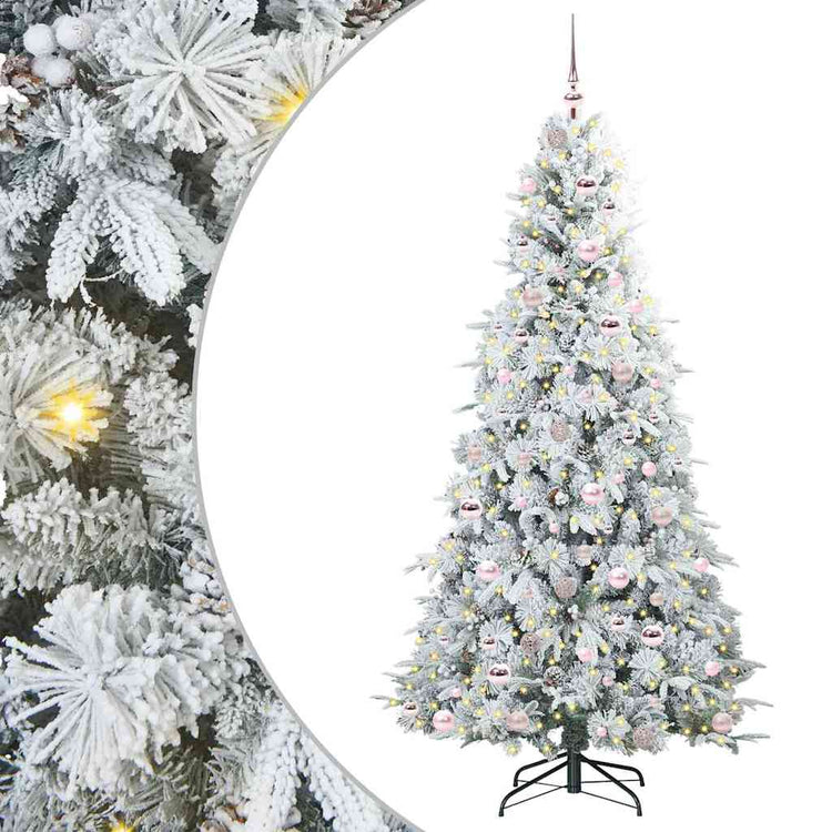Vidaxx künstlicher klappbarer Weihnachtsbaum weiß 210 cm PE und PVC