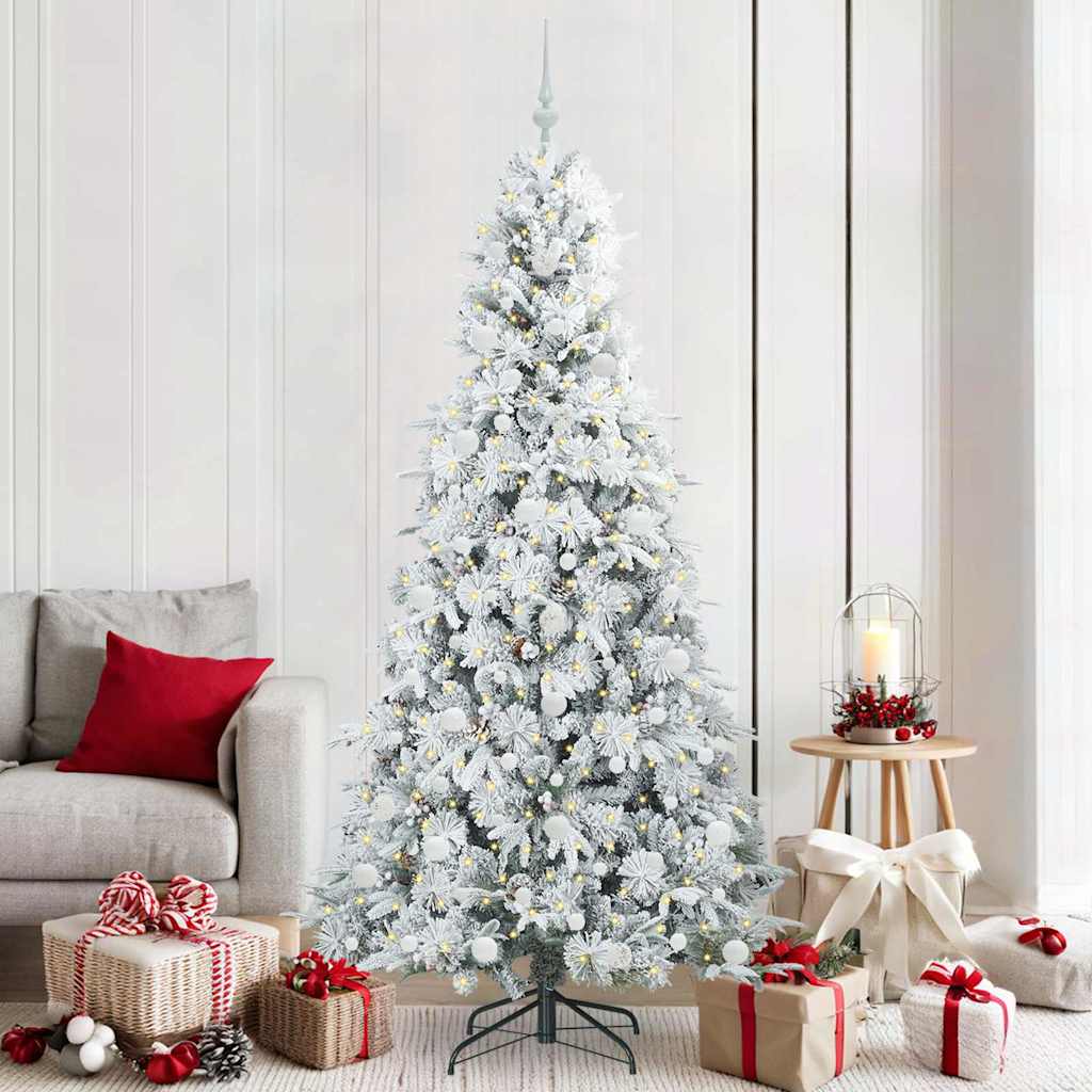 Vidaxx künstlicher klappbarer Weihnachtsbaum weiß 210 cm PE und PVC